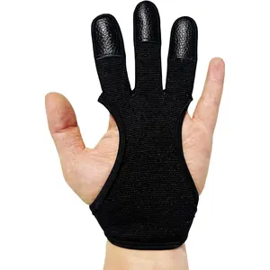 3 Finger Leather Archery Glove, Fingers Protector Shooting Gloves for Men Women, Genesis Bow Glove Archery Accessories
