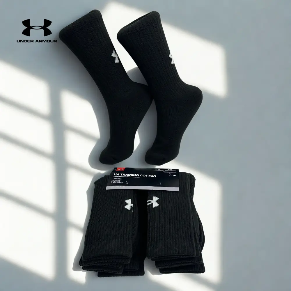 Under Armour Crew Socks Pack-6, Unisex-Adult Socks, Soft Cotton-Blend for All-Day Comfort
