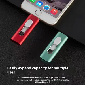 Photo Stick for iPhone,Thumb Drive High Speed USB 3.0 Memory Storage, OTG 3-IN-1 Flash Pen Drive with Type-C Port for Android Phones/PC/Laptop and More Devices, Portable Flash Drive