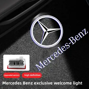 2/4Pcs Led Car Door Welcome Light Projector Logo Lamp For Mercedes Benz W212 W213 W205 AMG V177 W247 W246 W176 GLA GLC X253 GLE Led Ambient Light