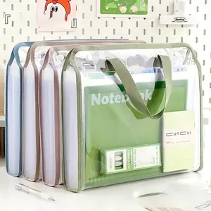 Large Capacity A4 Vertical File Organizer, 1pc Multi-pocket Expanding Document Holder, Waterproof Durable Plastic Storage File Folder for Students & Workers Office Supplies, Paper Organizers