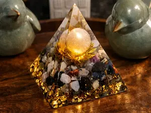 Golden Lotus Orgone Pyramid
