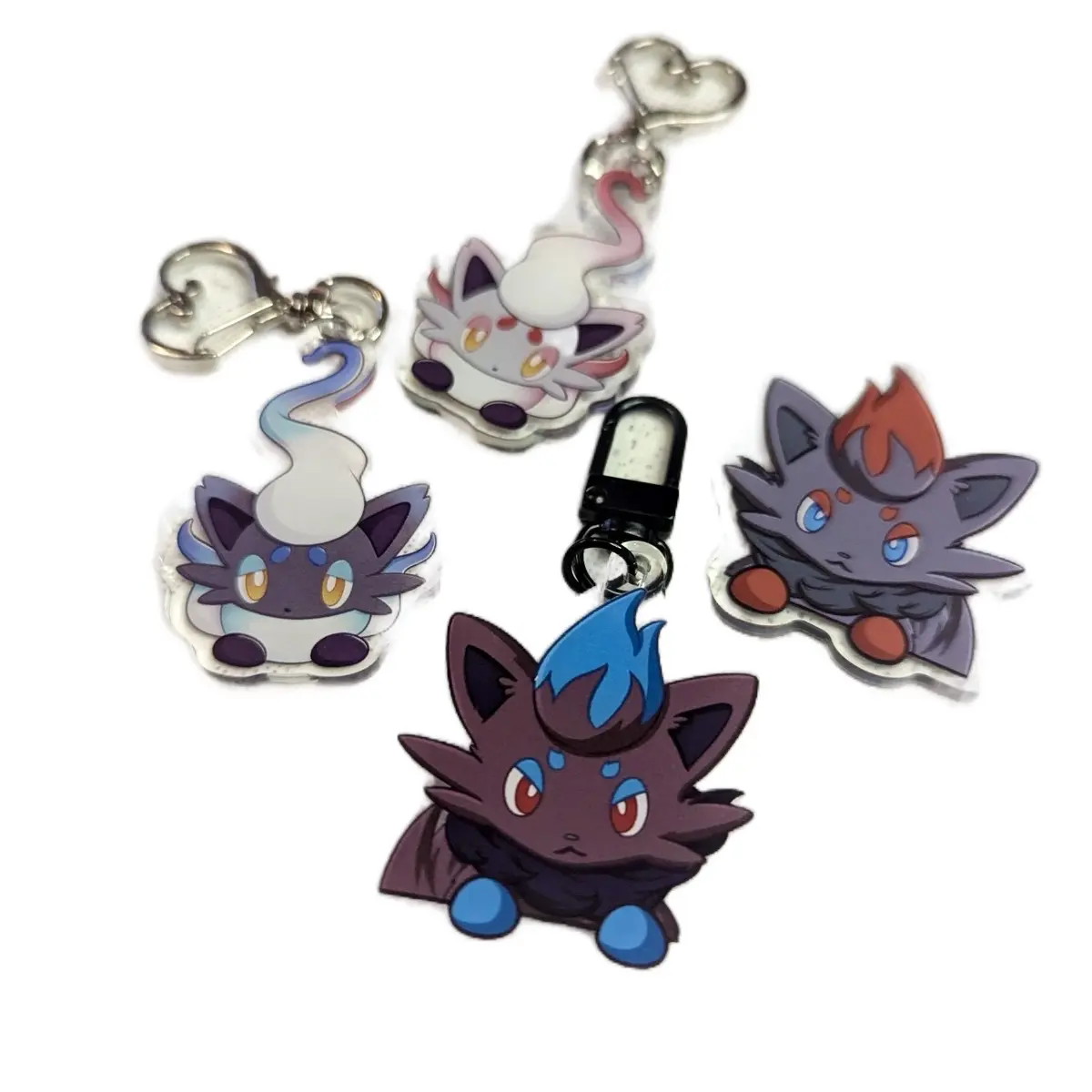 Zorua Keychains - Shiny Hisuian Zorua 2” Acrylic Charms - Perfect for Shiny Hunters