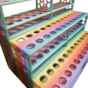 Pen Display Stand 3D Printed Unique Colors Holds 74 Pens Pencils Paintbrushes & More Stationary Organizer Holder Premium CF Filament Durability Desk Tidy Organizer Table Organizers Pencil Holder Stationery Office Supplies Compact Design