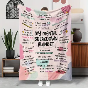 My Mental breakdown Blanket, Emotional Anxiety Support Healing Blanket, Gift for Men and Women with Mental Health Awareness, Essential Decoration for Treatment and Counseling Offices, Therapist Gift Blanket