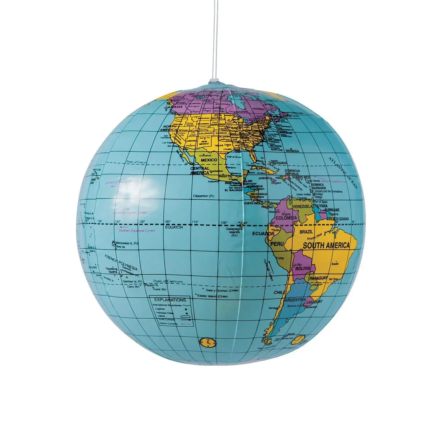 Colorful Inflatable 11" World Globes - 12 Pc. for Beach Parties and More