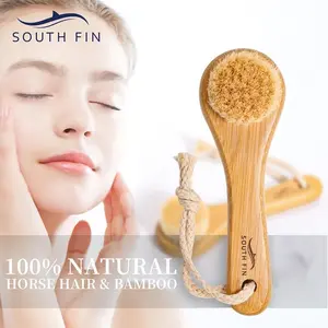 2-pack Nan Bamboo Facial Cleansing Massage Brush, Wooden Face Brush with Wooden Handle, for Facial Cleanser, Blackhead Removal, Nose Exfoliation, Skincare, Blackhead Remover Tools