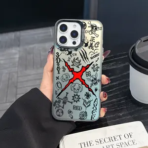 1 piece of One Piece element phone case, fashionable and creative trendy Protective iPhone phone case, gradient color phone case Cover, suitable for iPhone 17 Pro Max, compatible with iPhone 7-17 series/Pro/Pro Max/Plus/Air/E/Mini/X/XS/XR Accessories