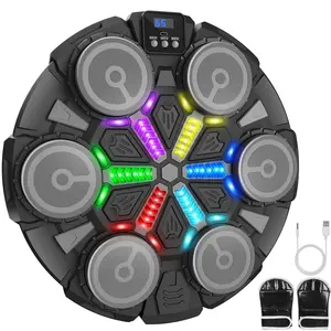 Music Boxing Machine Sports Toys for Kids & Adults, Wall-Mounted Bluetooth-compatible Smart Punching Target, Training Pad Toy with Gloves, Training Boxing Equipment