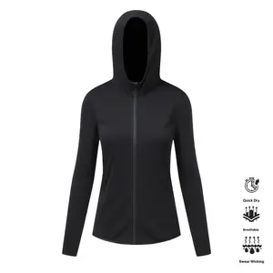 Women's Brushed Hooded Jackets Zip Up - Soft, Warm, Comfortable, with Pocket - Ideal for Daily Casual Wear, Outdoor Sports, Spring & Autumn
