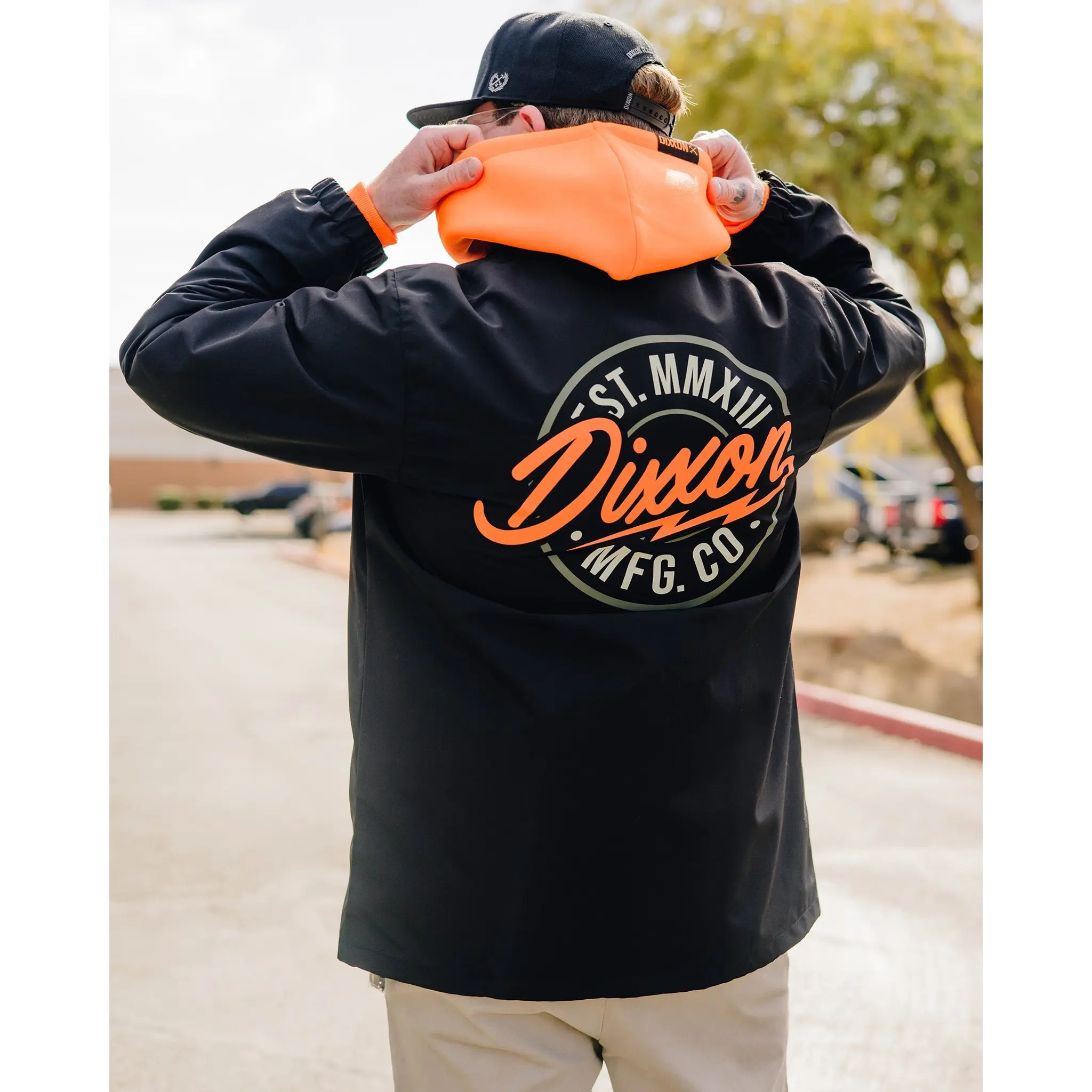 Orange & Gold MFG Badge Coaches Jacket - Black