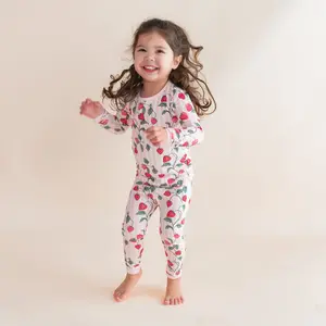 Long Sleeve Pajamas in Strawberry Fields