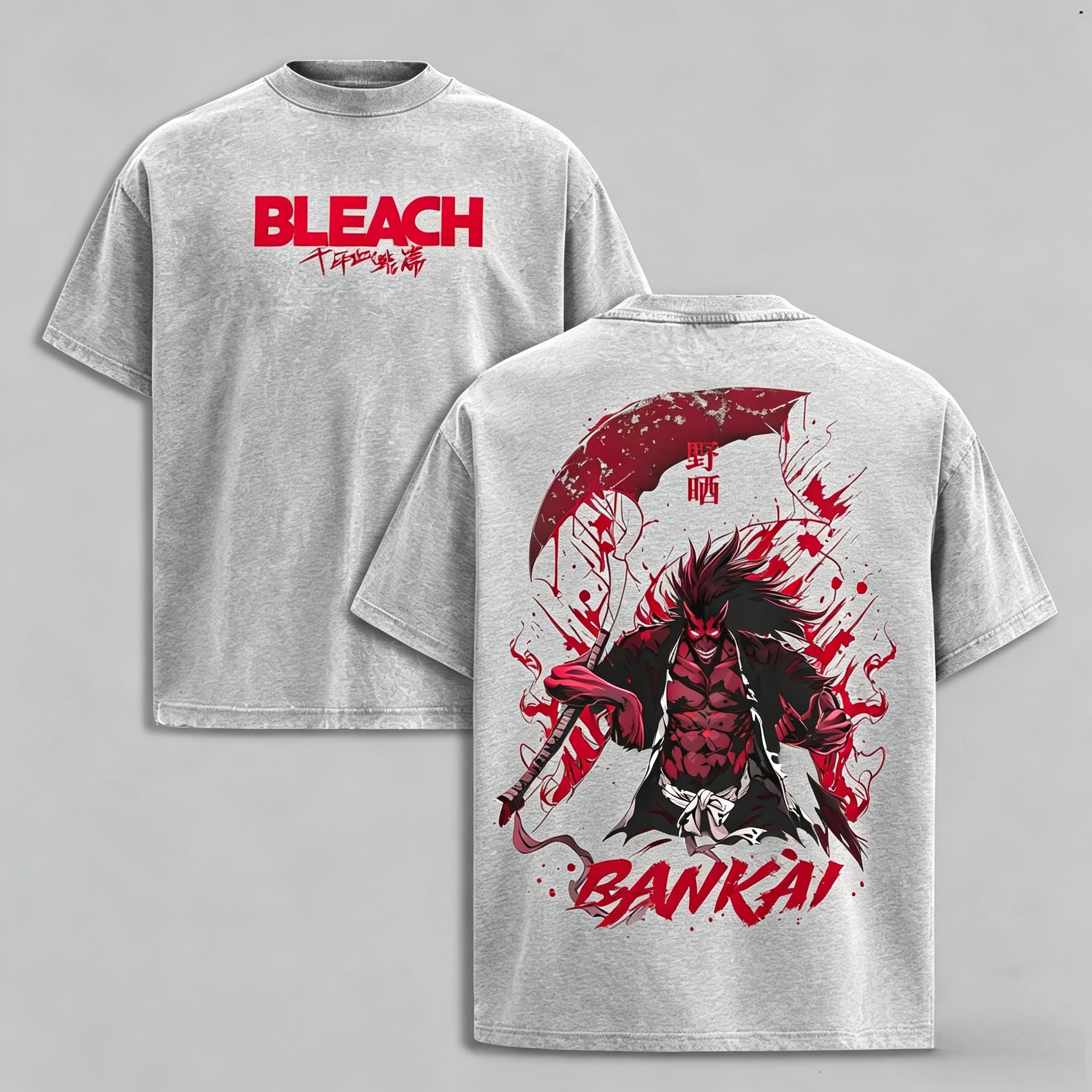 [Hoodie, Sweater,T-Shirt] Retro Vintage Kenpachi Zaraki Bleach Unisex Oversize Anime Manga Washed Heavyweight Cotton T-shirt, Gift For Bleach Fan, Anime Lover,funny graphic tee, men’s trendy t-shirts, deals, humorous, 90s, streetwear,penny tees