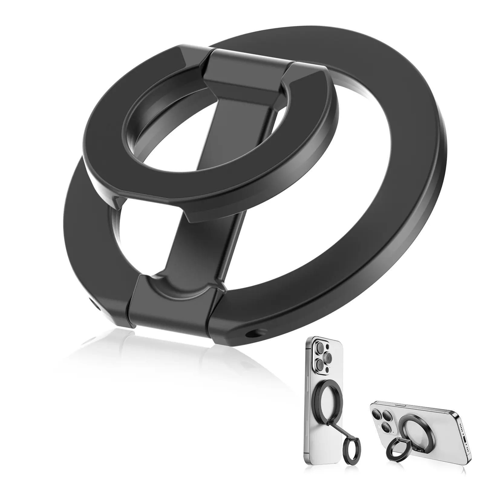 【Back to School】MagSafe Mobile Phone Grip Holder - Dual-Sided Magnetic Finger Ring, Adjustable Kickstand Loop for iPhone 17/16 Pro Max/15 Plus/14 Pro/13 Mini/12, Samsung, Universal Fit for Smartphone Users & Mag Car Mounts, Car Accessories