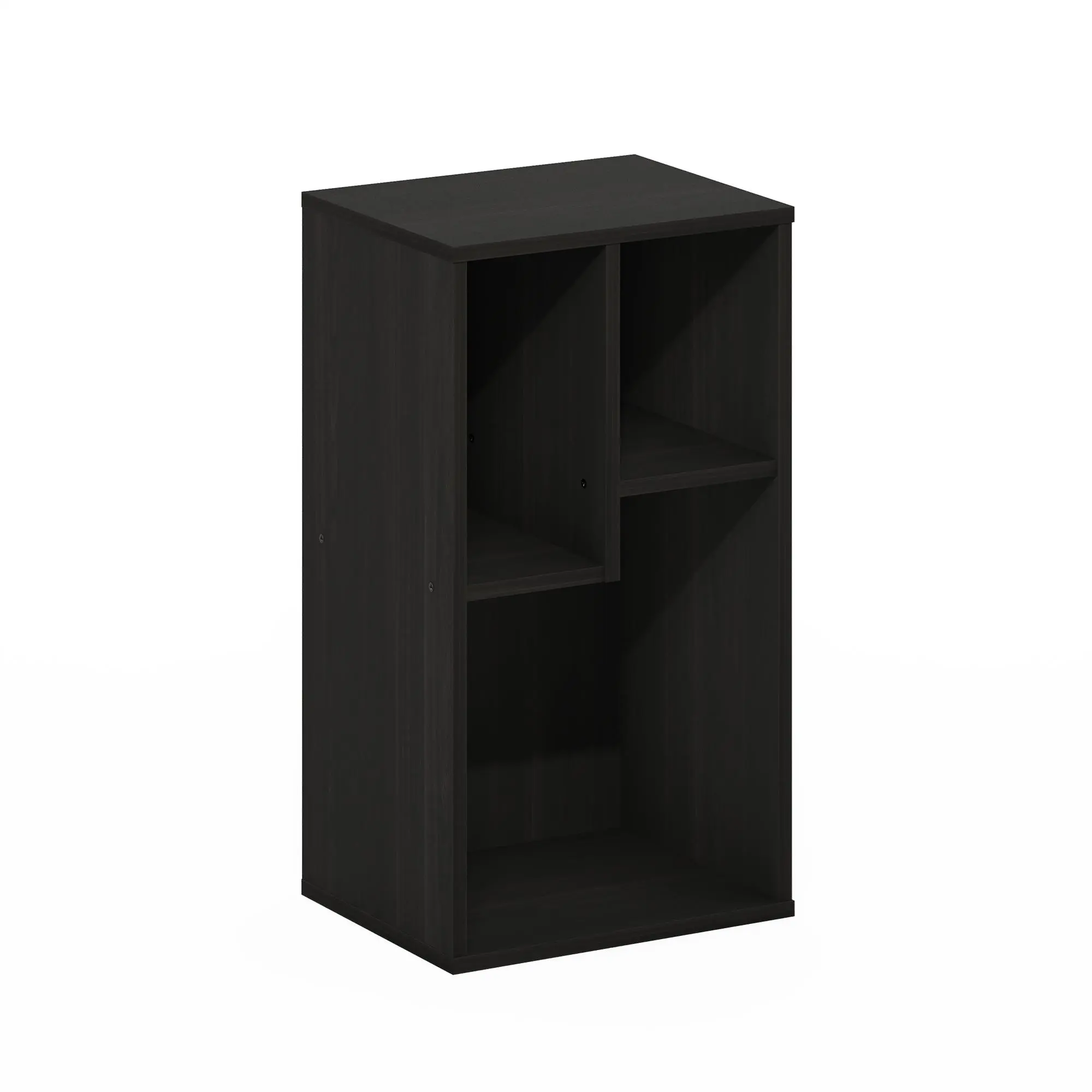 3-Tier Modern Composite Wood Aesthetic Asymmetrical Bookshelf - Irregular Cube Storage Shelf, for Living Room, Home Office, 9.4x11.7x21.3 in, Aesthetic Bookshelf