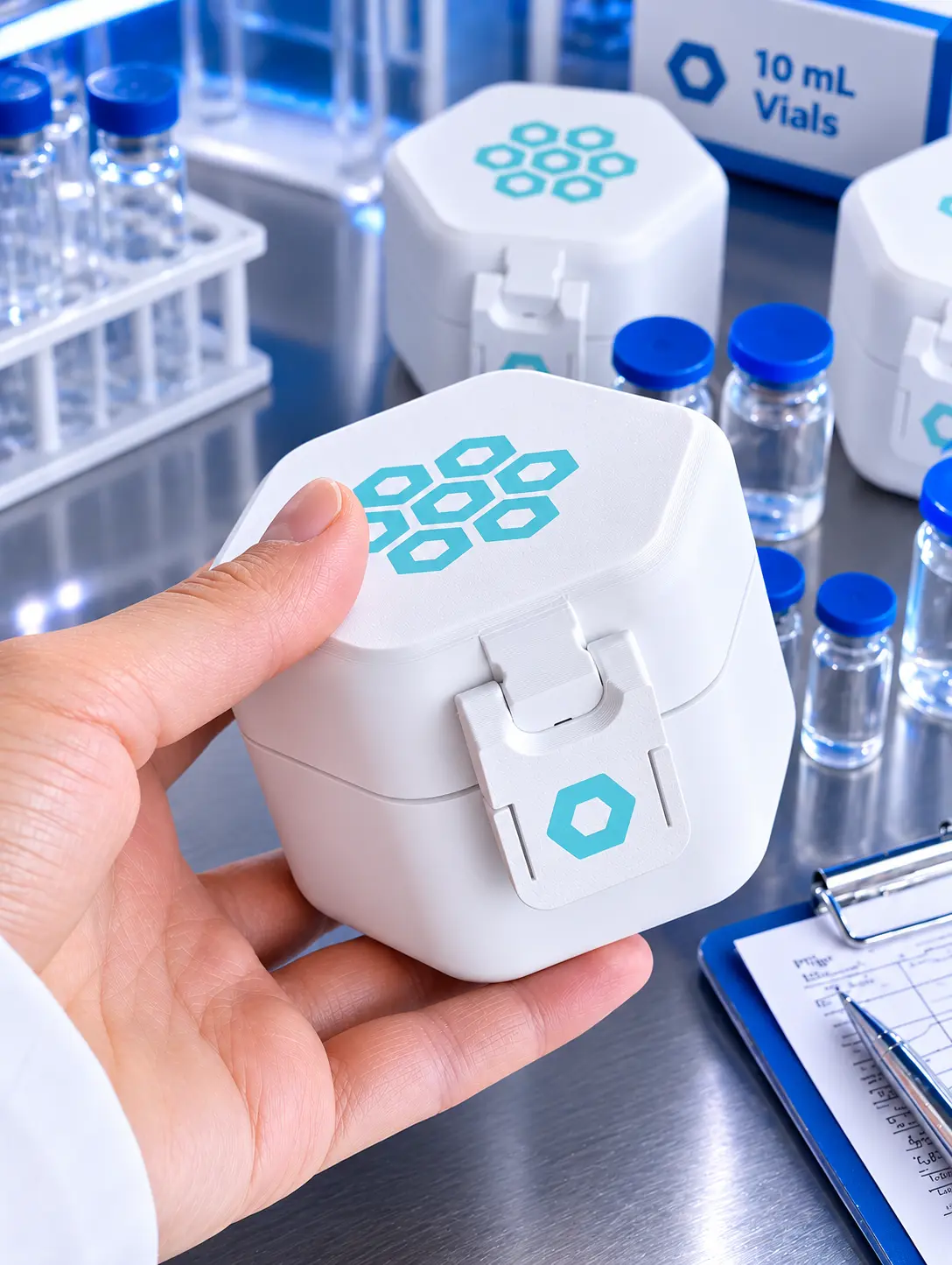 3mL 10mL Vial Storage Case, Peptide Organizer, 7 or 19 Capacity, 3D Printed PLA