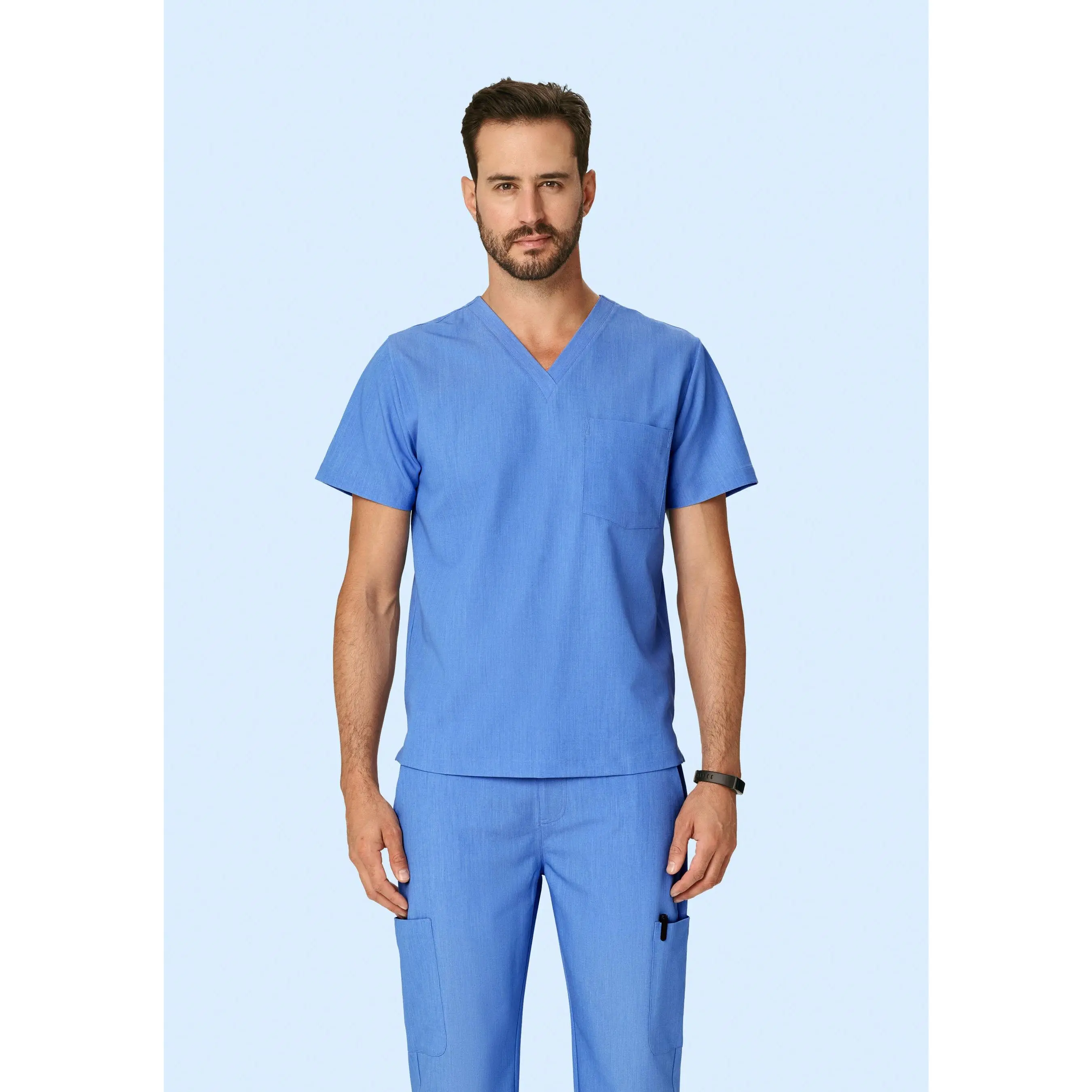 Two Pocket Top Heather Blue