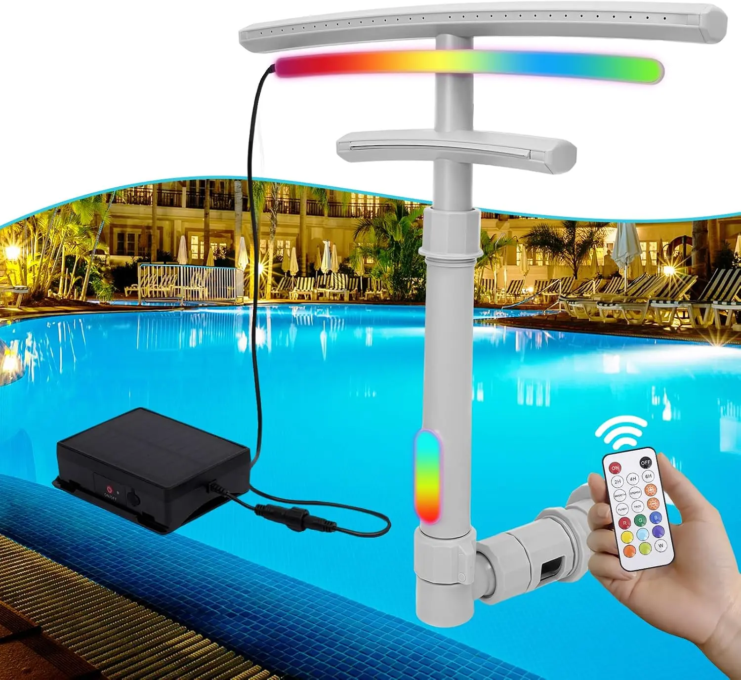 Halloween Fall Gift Pool Fountain for Above and Inground Pools, Dual-Layer Spray Pool Waterfall Sprinkler Chiller Aerator, Water Fountain Swimming Pool Accessories (for in-tex & Best-Way & Hay-Ward & Cole-Man)