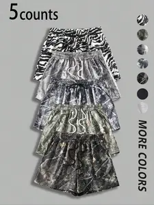 Women's Camo Print Boxer Brief, Casual Comfy Breathable Underwear for Daily Wear, Ladies Underwear for All Seasons, Womenswear