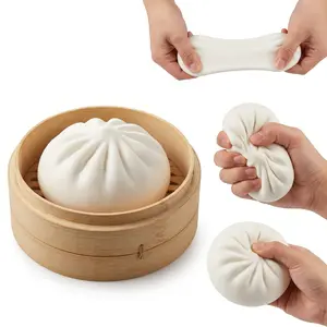 Taiyo Jumbo Dumpling Squishy (10cm) - Smushers Fidget Toy, Butter-Soft Silicone Ball, Anxiety Relief Products, Easy-to-Clean Desk Gift Item