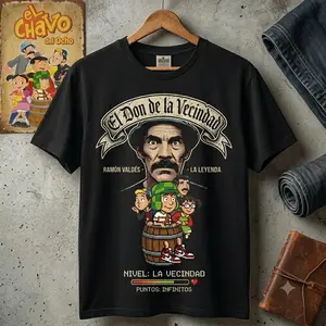 Unisex El Chavo Del 8 Don Ramon Graphic T‑Shirt El Don De La Vecindad Retro Pixel Game Casual Tee Latin TV Show Fans Apparel