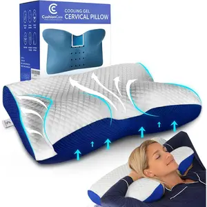 Cooling Gel Pillow for Neck and Shoulder Pain – Cervical Pillow with Orthopedic & Ventilated Cover – For Pain Relief & Alignment – Side, Back & Stomach Sleepers + Free Mask