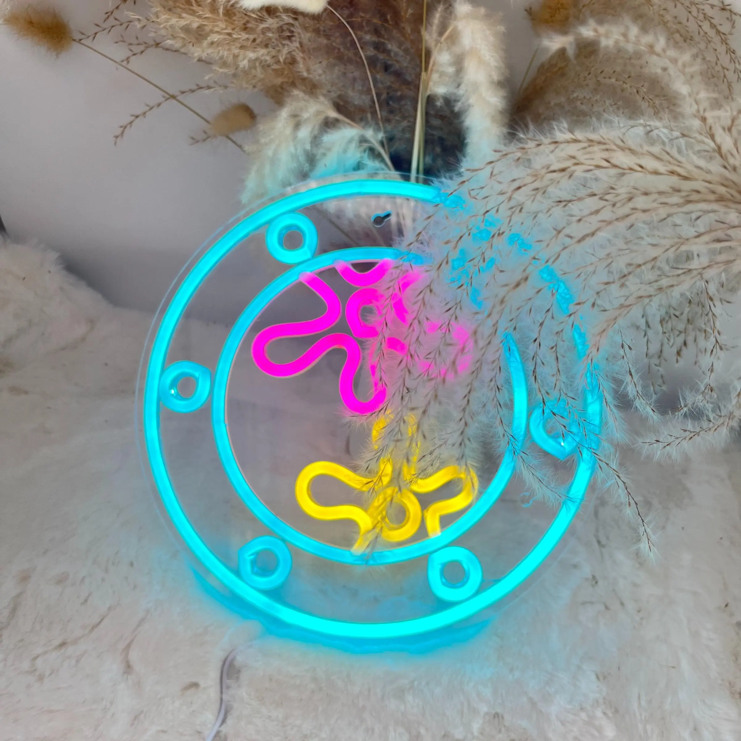 SpongeBob SquarePants Design Neon Sign, USB Powered Neon Light, Decorative Neon Sign for Home Bedroom Living Room Party, Neon Accent Lights, Decorative Night Light, Decorative Ambiance Lighting, Decorative Atmosphere Light