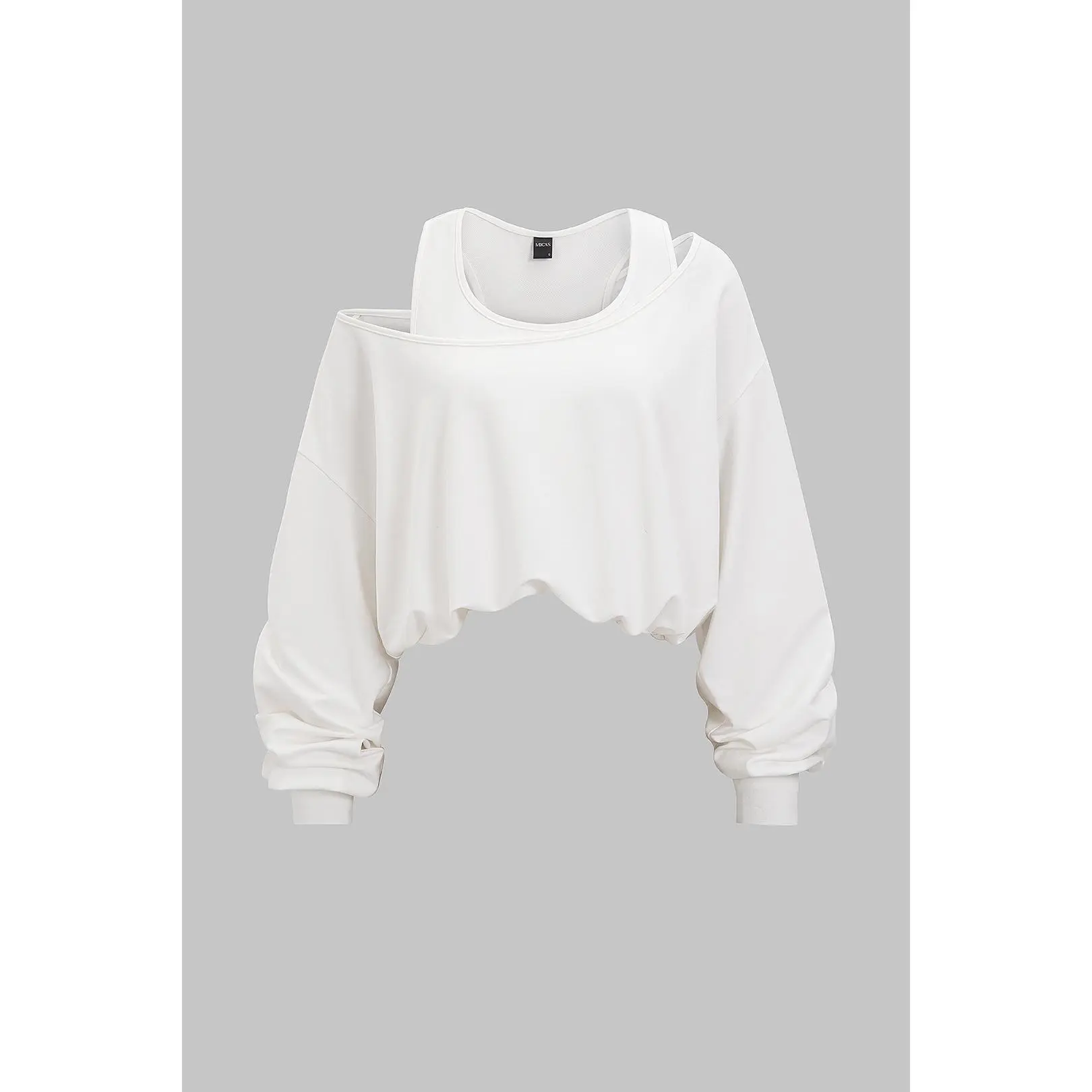 Round Neck One Shoulder Sweatshirt