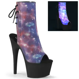 Women's Fashion High Heeled Shoe - 7-Inch Stiletto Footwear, ADORE-1018REFL Reflective Galaxy Print