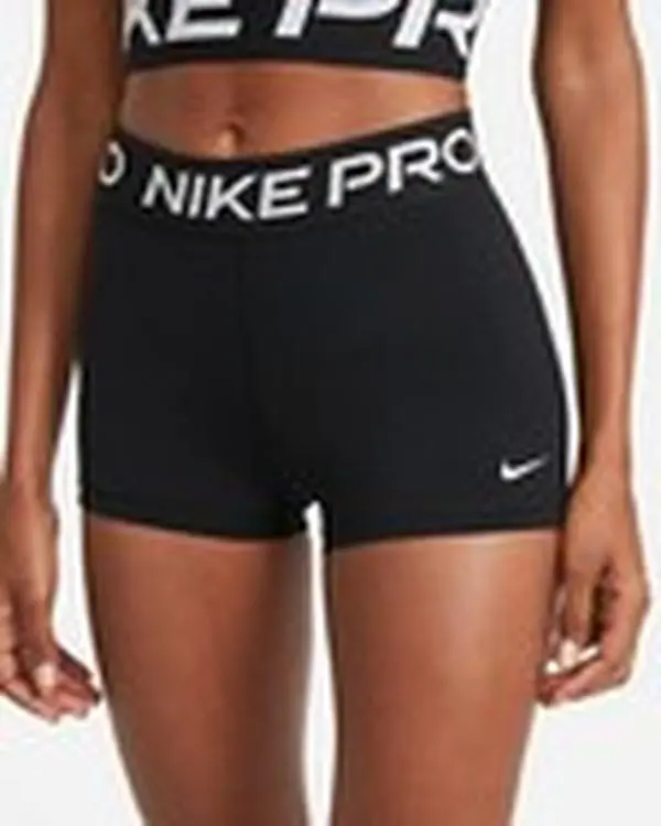 NWT NIKE WOMENS 3" PRO SHORT 365 BLACK WHITE CZ9857-010 XS