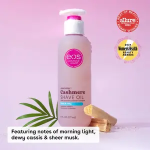 eos Cashmere Shave Oil, Fresh & Cozy, Soothing and Moisturizing, Prevents Irritation and Razor Burn, Entire Bikini Area-Approved, 6 fl oz