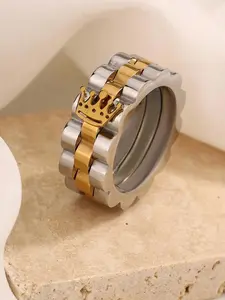 Crown Design Stainless Steel Ring, Fashion Rings, Fashion Jewelry for Party, Daily Clothing Decor, Trendy All-match & Exquisite Jewelry for Birthday Gift, Statement Ring