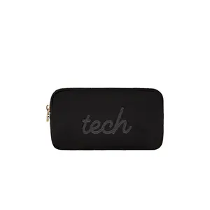 Stoney Clover Lane Noir Tech Embroidered Small Pouch in Noir