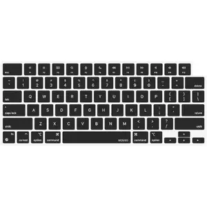 Keyboard Cover Skin Compatible with MacBook Air 15 M3 A3114 M2 A2941/Air 13.6 M3 A3113 M2 A2681/Pro 14/16 inch M4 M3 M2 M1, Black keyboard cover