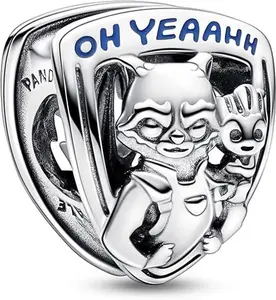 Pandora Marvel Guardians of the Galaxy Rocket Raccoon & Groot Emblem Charm 792565C01