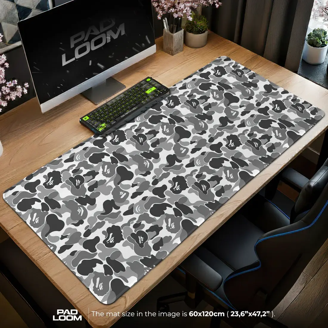 Urban Camo Streetwear Gaming Desk Mat, Game Desk Mat, Large Gaming MousePad Desk Mat