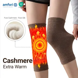 ISUNIE Cashmere Knee Warmers with Built-in Anti-slip Yarn | Breathable Wool-Silk Blend | Soft, Breathable & Comfortable for Everyday Wear