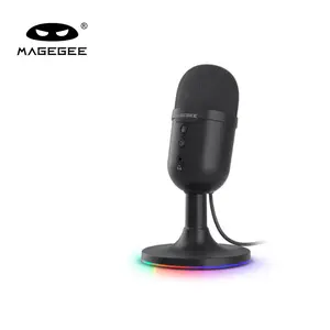 MageGee Fantasy Microphone Professional USB2.0 Speaker RGB One-Button Mute Clear Sound Pickup Compatible With Dual Systems