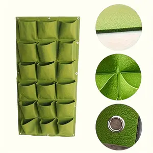 18-Cell Vertical Hanging Plant Bag, Space-Saving Indoor Outdoor Gardening, Lightweight Wall-Mounted Planter, Herbs Vegetables Seedling Grower