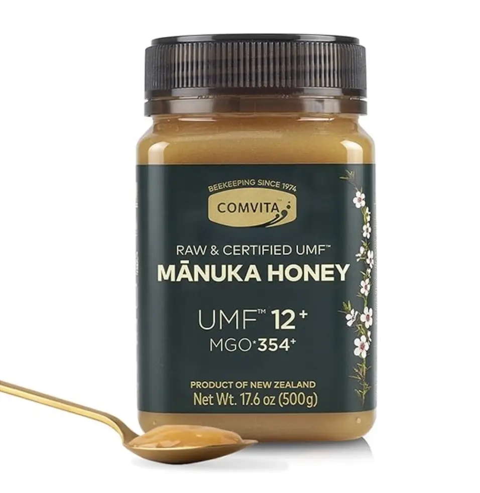 Comvita New Zealand Manuka Honey, UMF 12+ MGO 354+, 17.6 oz (500g), Raw Unpasteurized Natural Organic Clean Kosher Honey, Ambient Glass Bottle Superfood for Immune Health