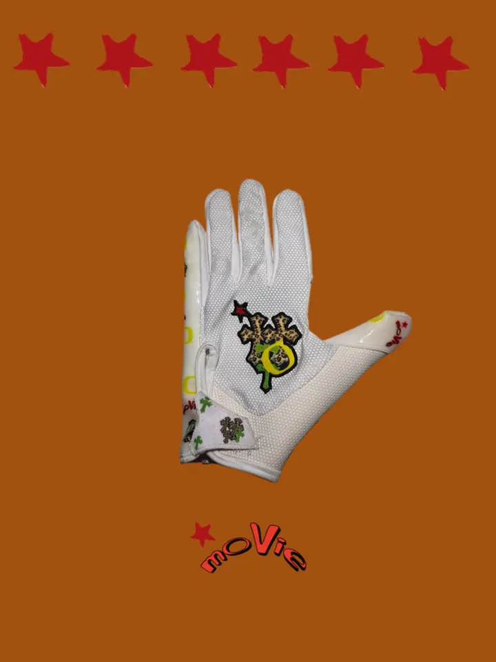 COLLEGE CHROME 1.0s DUCKZ SPEED FB GLOVES white
