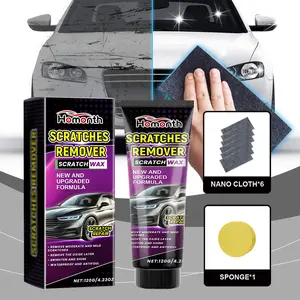 Homonth Car Scratch Repair Cream Set with Nano-Technology Formula for Rapid Scratch Removal and Paint Care Includes Sponge Nano Cloth