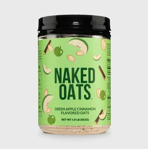 Naked Oats Green Apple Cinnamon - Protein Oats - 20g of Protein, 7g of Fiber, 7g of Sugar - Gluten-Free, Soy-Free, GMO-Free