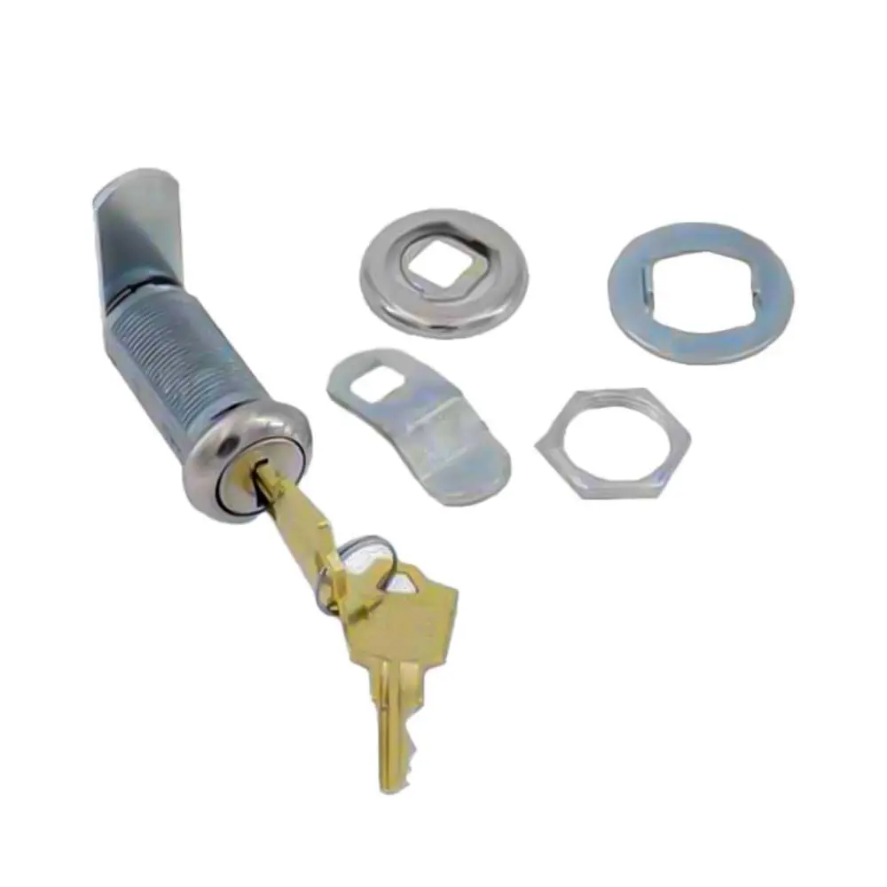 Hudson Fort 1.125" Metal Cam Lock, Model ULR-1125STD-201-0000, KA 201 Keyed Alike, National Stainless Steel Finish, 90-Degree Rotation, Lock Replacement Part