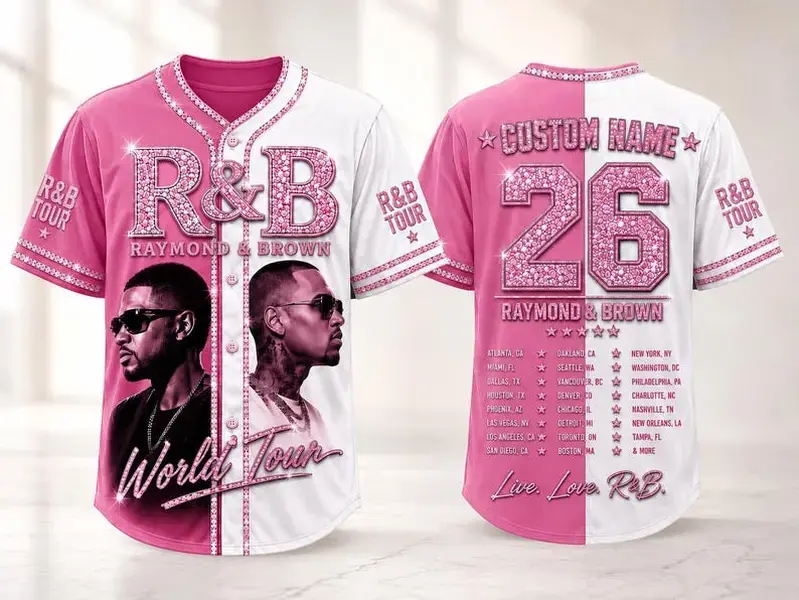 R&B Tour Inspired Baseball Jersey, Hip Hop Concert Shirt, Urban Streetwear Graphic Jersey, Vintage Music Fan Apparel, Unisex Festival Outfit Gift