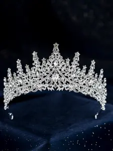 Elegant Women's Rhinestone Alloy Crown Tiaras, Vintage Style Bridal Headpiece for Wedding Party, Retro Fashion Accessory