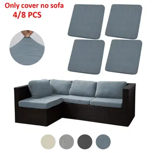 4pcs/8pcs Leaf Pattern Sofa Cushion Covers, Elastic Sofa Protector Slipcover, Home Decor for Patio, Outdoor, Garden, Indoor Use, Washable Couch Slipcover
