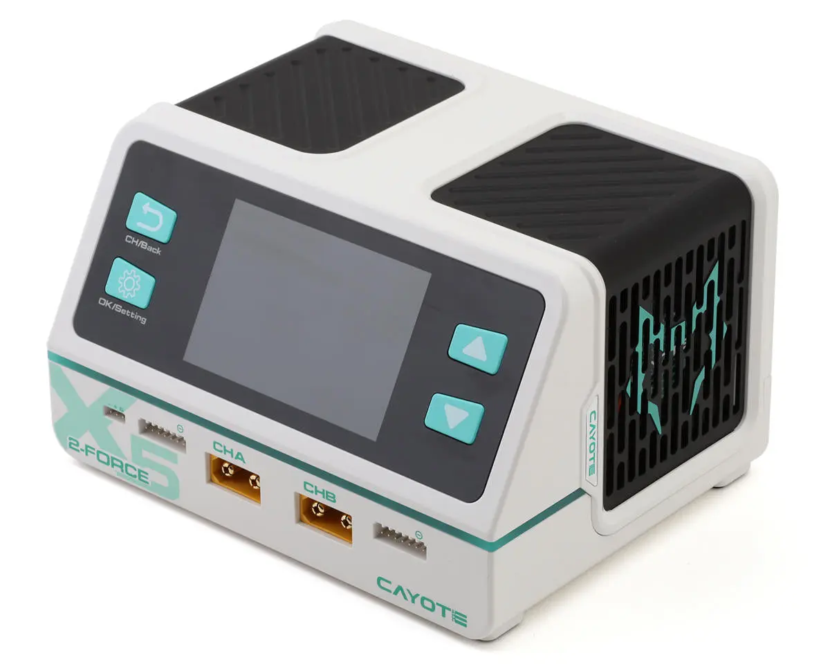 Cayote 2-Force X5 Racing Dual Battery Charger w/XT90 Charge Lead (6S/40A) (AC 500W/DC 1400W)