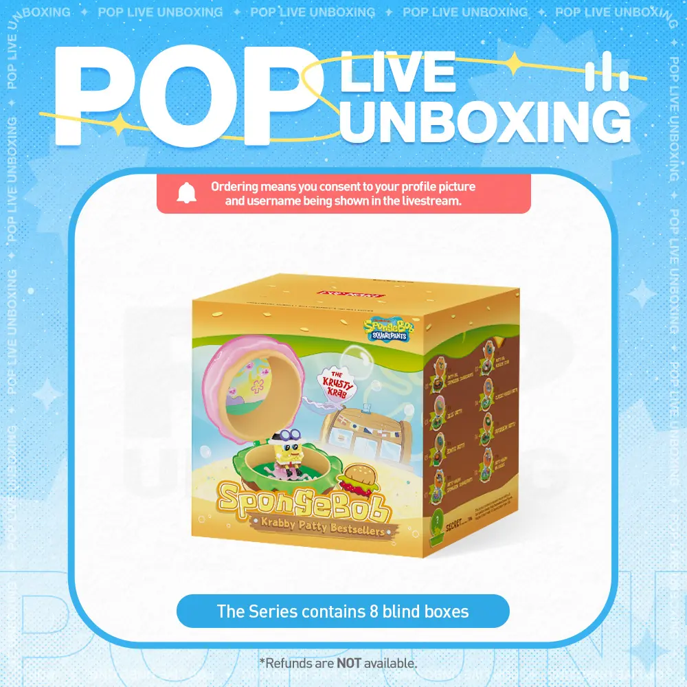 [POP NOW] POP MART SpongeBob: Krabby Patty Bestsellers Series Figures Blind Box