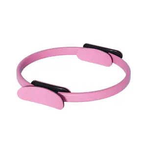 Pilates Ring for Full Body Workouts - 14.96" Fitness Circle with Dual Padded Handles - Ideal for Toning Core, Arms & Thighs - Lightweight Exercise Ring for Mat & Reformer Pilates Training | Pink
